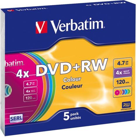 DVD+RW Verbatim 4x 4,7 GB (Slim 5) COLOR (1/3)