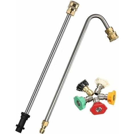 Lance de pulvérisation coudée, lance de lavage sous châssis compatible avec Karcher K2 K3 K4 K5 K6 K7 nettoyeur haute pression, kit de nettoyage de gouttière (1/4)