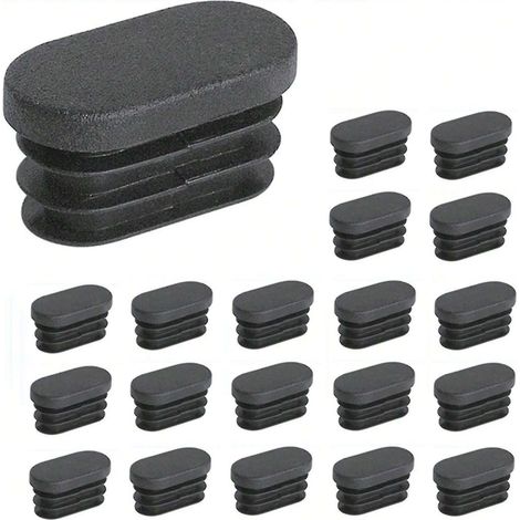 100 tappi terminali ovali in plastica da 15 x 30 mm per gambe di mobili e sedie, tappi per tubi ovali. (1/4)