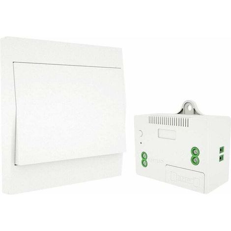 Kit interruttore a parete wireless autoalimentato Enowelir, unidirezionale, senza batterie né cablaggi, con telecomando. (1/4)
