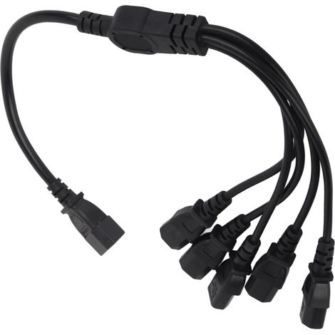 Câble d'alimentation Y C14 vers 5 C13, 10A 250V, 1.6ft, adaptateur secteur pour serveurs et équipements réseau (1/5)