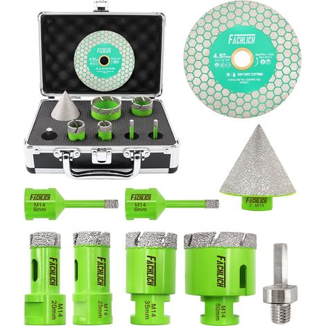 Scie Cloche Carrelage Kit - 9 pièces Foret Diamant Carrelage Kit (1/5)