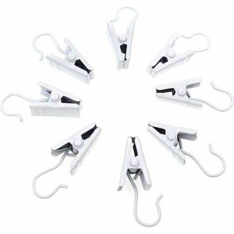 [NEVER USED] GABRIELLE 100 pieces white stainless steel curtain clips for home decoration, photos, arts and crafts, and indoor and outdoor activities