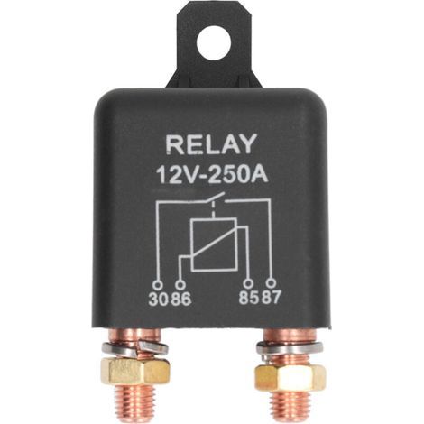 Relais de démarrage automobile à 4 broches, bobine en laiton, 250A 12V, pour haute puissance et fiabilité. (1/4)