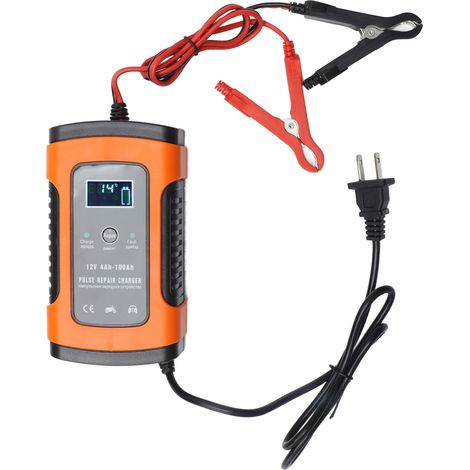 Chargeur de batterie intelligent automatique 5A 12V FBC1205D avec écran LCD, chargeur d'entretien pour voiture, prise US 100-240V (1/5)