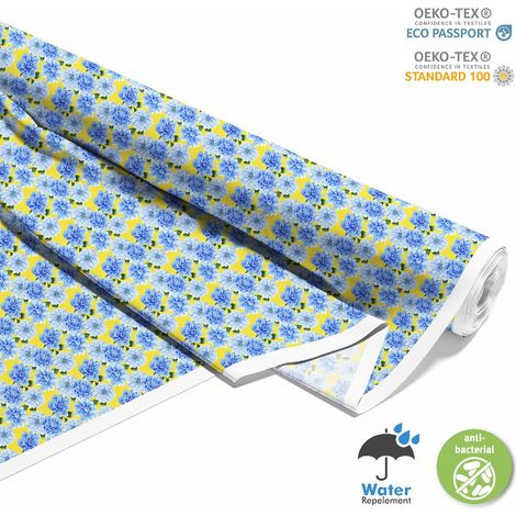 TESSUTI DECORATIVI PER ESTERNI OXFORD - Motivo dalia blu (1/5)