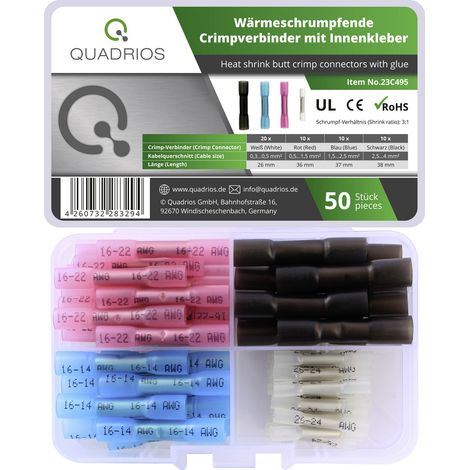 Quadrios 23C495 Stoßverbinder  0.3 mm² 4 mm²  Weiß, Rot, Blau, Schwarz 50 St.