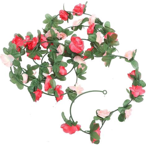 Guirlande de roses artificielles roses (2 pièces) pour décoration (1/5)