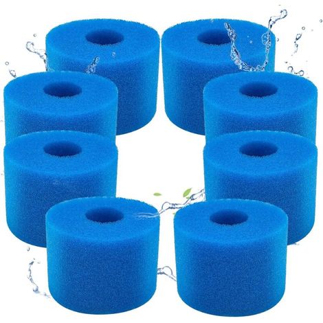 (8 pièces)Lot de 8 filtres de Piscine en Mousse Filtre pour Intex Type S1 - Filtre en Mousse pour Spa, Piscine - Réutilisables et lavables - Éponge de Filtration de Type S1 (1/5)