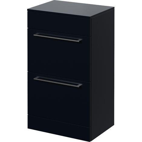 Napoli 390 Deep Blue 500mm 2 Drawer Vanity Unit for Countertop Basins - 500mm - Chrome 320mm Handle