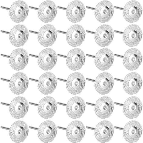 Brosses plates en fil d'acier Zoternen, lot de 30, pour la sculpture sur bois, l'élimination de la rouille, de la corrosion et de la peinture, le polissage (1/4)
