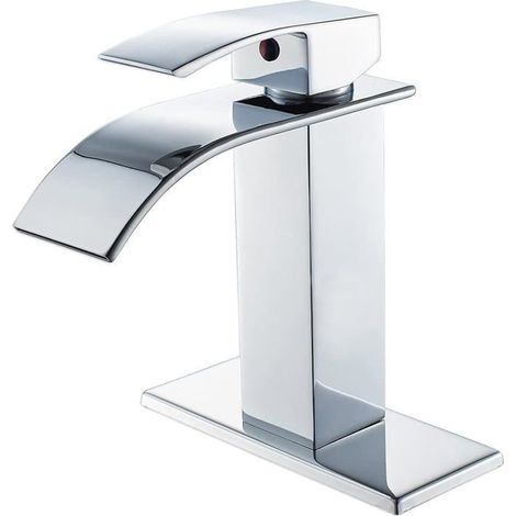 Robinet d'évier – Chromé, design moderne – Économie d'eau, installation facile (1/4)