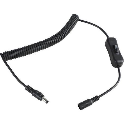 5,5 x 2,1 mm Spiralkabel mit Schaltern (Stecker auf Buchse) für Laptop-Router