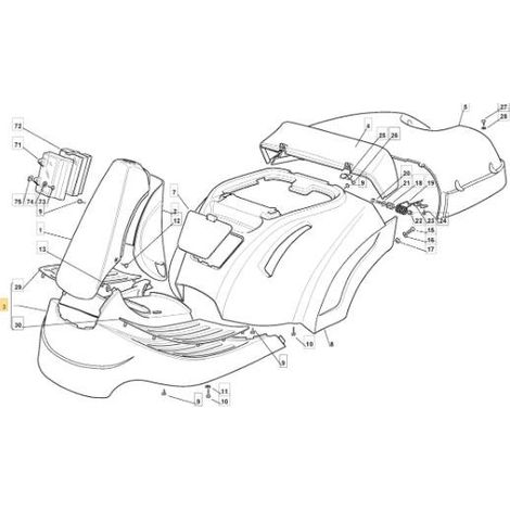 COPERTURA PEDANE COMPLETA RIDER COL ORIGINALE STIGA - 184110118/1
