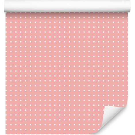 Carta da parati con pois color corallo e montagna corallina per soggiorno e camera da letto, 50x1000 cm (1/5)