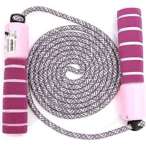 Springseil für Kinder mit Zähler und ergonomischen Griffen, Speed Rope für Fitness und Boxen, rutschfest, verstellbar, lila (1/5)