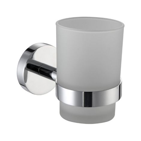 Porte-brosse a' dents mural DianHydro Onia en laiton chrome' et accessoires de salle de bain en verre