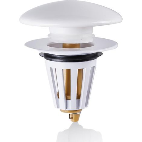Bouchon d'évier de rechange en céramique pour trou de vidange de 34 mm à 40 mm, bouchon d'évier pop up en céramique pour baignoire, cuisine, lavabo (blanc) (1/5)