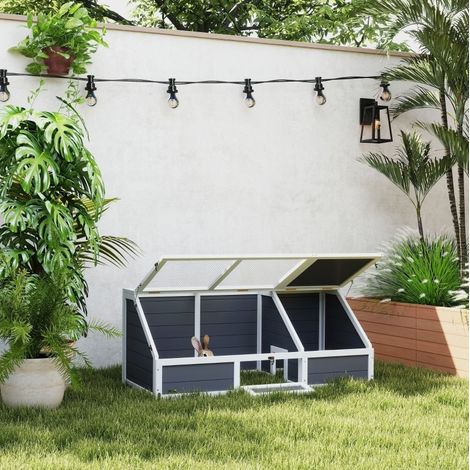 Recinto per tartarughe 120x55x50 cm in legno grigio chiaro senza fondo da giardino FloraGrace (1/5)