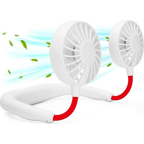 Ventilateur De Cou - USB Rechargeable - 360° Rotatif Double Hélice - Pour Sport Bureau Extérieur - 246 G (1/5)