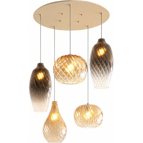 Lampadario moderno top light tide 1242x5+r60t5 sa e27 led metallo vetro pirex (1/5)