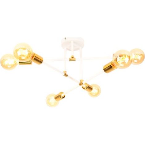 Moderne Deckenleuchte, Innenleuchte, Retro-Vintage-Deckenlampe in Weiß, 6-flammig für Küche, Flur, Schlafzimmer, Wohnzimmer (1/5)