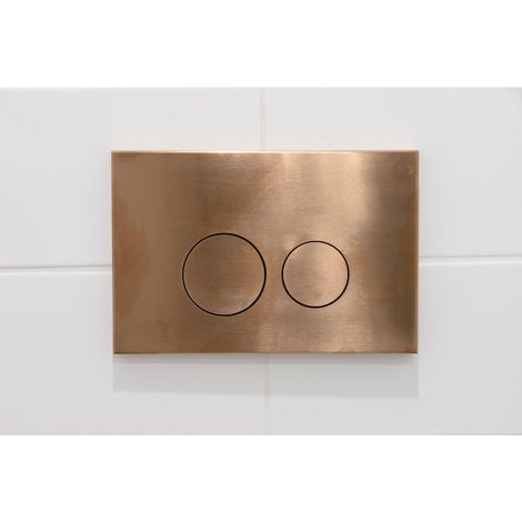 FugaFlow Eccelente Press Plaque de commande DualFlush pour bâti-support Geberit UP320 Métal boutons ronds cuivré (1/5)