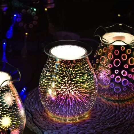 Diffuseur Aromatique - Verre 3D - Lampe Parfum Électrique - Veilleuse Relaxante - 40 W - 1,5 M - 1 Pièce (1/4)