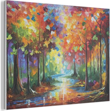 QUADRO ACUSTICO Paesaggio - Foresta - Colori - Natura 80x60 cm (1/5)