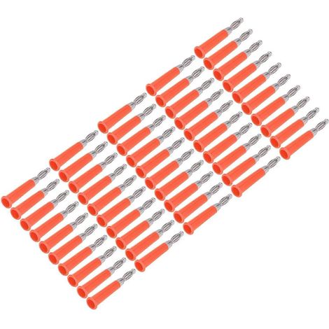 50 Stück Laternen-Bananenstecker aus ABS-Zinklegierung, geschweißt, Lautsprecher-Bananenstecker für 4-mm-Buchse, rot (1/4)