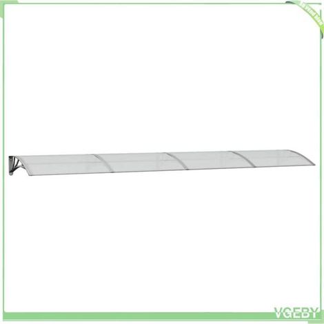 Auvent de porte - FAFEICY - 153598 - Gris/transparent - Polycarbonate 400x75 cm - Cadre aluminium/ABS (1/5)