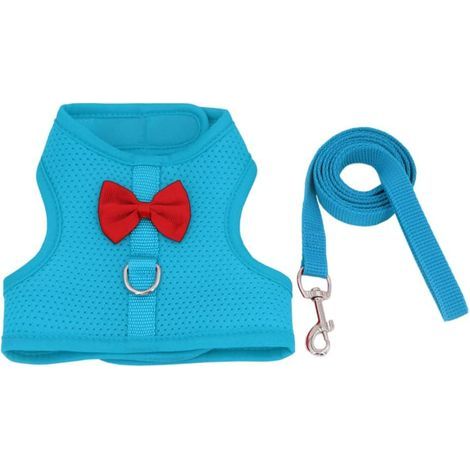 Harness Leash, Breathable Mesh, Bow Tie, Adjustable, For Rabbit, Kitten, Guinea Pig (1/5)