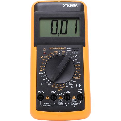 Multimètre numérique DT9205A, testeur électrique multifonctionnel de haute précision, outil de test électrique durable (1/5)
