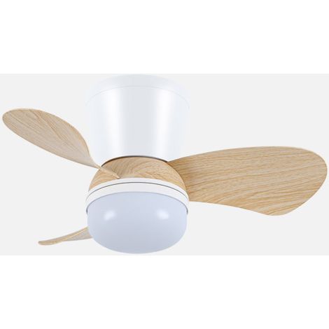 Ventilador Dc Enoc 15w 1800lm Blanco/haya 3aspas 58d 3000k4200k6500Kk Regulable Intensidad+ Remoto+temporizador+memoria