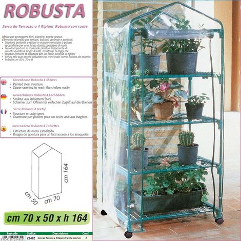 VERDEMAX SERRA AZALEA CM 70X50X158H 4 RIPIANI ACCESSORI GIARDINAGGIO PIANTE FIORI (1/3)