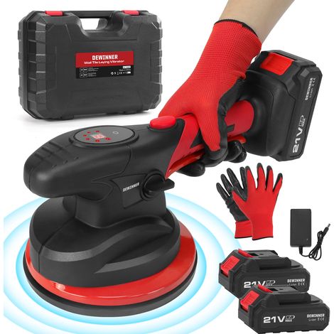 Dewinner – Ventouse de nivellement pour carrelage – Machine automatique électrique 21V avec 2 batteries – 6 vitesses réglables – Adhérence jusqu'à 120kg