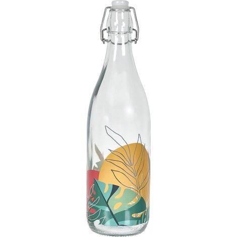 Bouteille en verre à clapet d'un litre paradis exotique - ANTILLES (1/2)