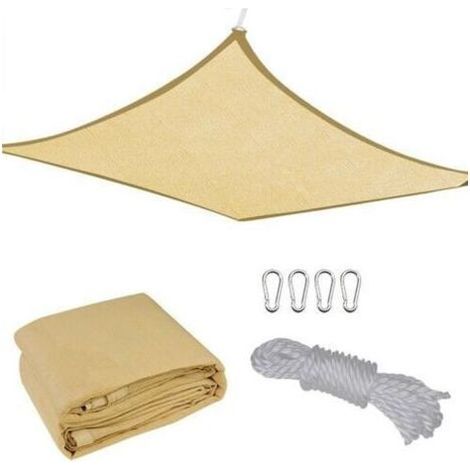 Rectangle de 3x5 mètres Sun Shade Sail Mellow Yellow Outdoor UV Blocking Cover for Patio Deck Yard Playground Pool Lawn-Muntra (1/4)