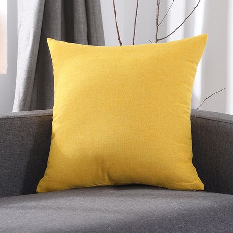 Lot de 2 Housse de Coussin 30x50cm Décoratif Canapé en Chenille Housses Coussin Decoration Chambre Carré Couleur Uni pour Chaise,Voiture,Bureau, Jaune Moutarde