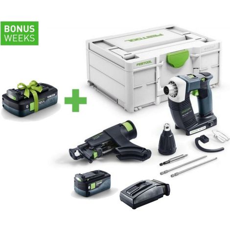 FESTOOL Akku-Bauschrauber DURADRIVE DWC 18-2500 Basic + Akkupack BP 18 Li 5,0 HP-ASI + TCL 6 - 576497F (1/4)