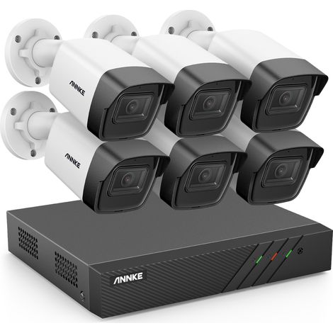 ANNKE 8CH CCTV Camera NVR IR Network 6Bullet Camera Night Vision Motion Detection Camera Security Surveillance System (1/5)