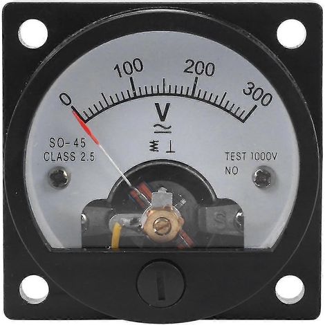 Voltmètre analogique rond à cadran AC 0-300 V, noir (1/5)