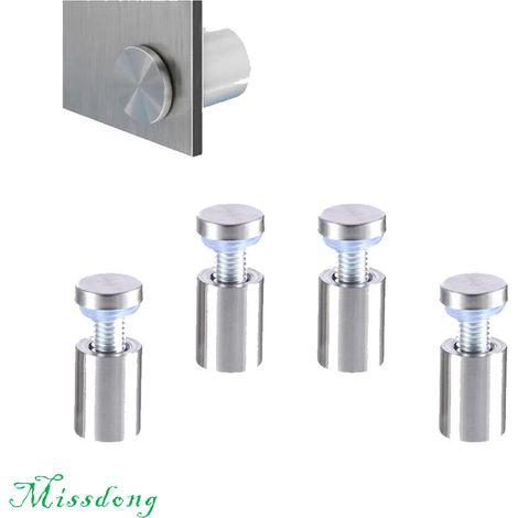 Entretoise de Verre,Entretoise Inox,Supports de Panneaux,Support Vis Publicité,Acier Inoxydable Publicité Vis,Standoff Publicité Entretoise Murale Fixations Montage pour Verre Acrylique Photos,4 PCS (1/5)