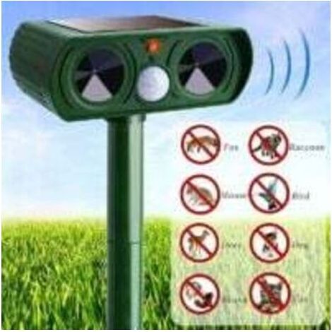 Repellente Ultrasuoni Gatto Solare Repulsif Chat Esterno di Frequenza e Sensibilità Regolabile Ultrasuoni Gatto per Respingere i Parassiti Protettore Giardino-- (1/5)