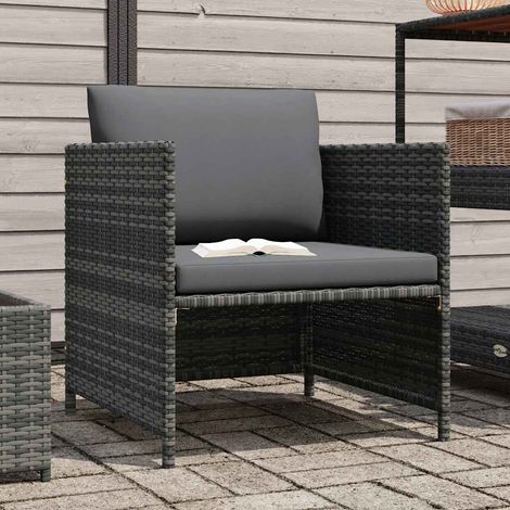 Maison Exclusive - Gartensofa mit Kissen Grau Poly Rattan