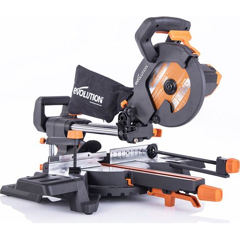 Evolution – Scie à onglet électrique 210mm – Lame TCT multi-matériaux – Moteur 1500W – Capacité de coupe 300mm – Biseau 0-45°