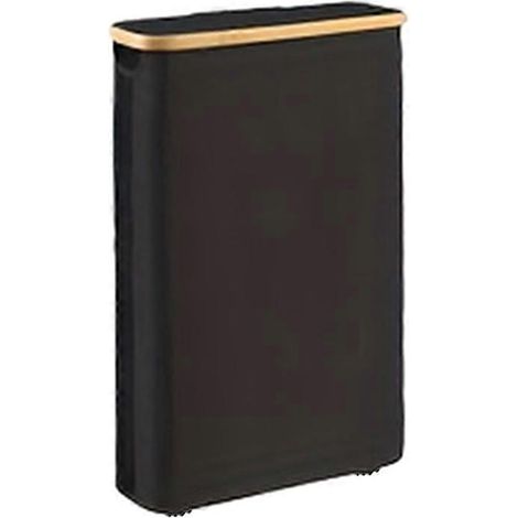 Boîte de rangement pour rouleau de papier toilette long (1 pièce), pliable, base antidérapante, idéale pour le rangement dans la salle de bain (noire). (1/5)