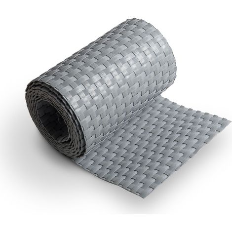 TAMS® Premium Sichtschutzstreifen aus PE- Rattan 255 cm x 19 cm Hellgrau (1/5)