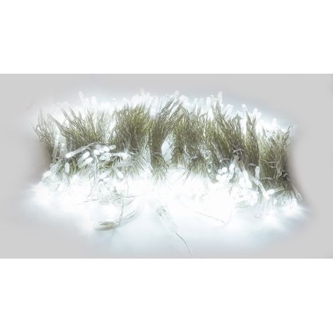 Luci di Natale Cascata 500 Flash LED 300x250 cm Luce Fredda Cavo 3m Trasparente (1/2)