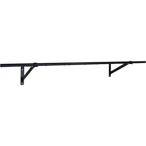 Oypla 5ft Wall Mounted Garment Clothes Rail Super Heavy Duty All Metal Black (1/5)